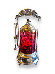 Cranberry Glass Pickle Decanter - DeFrenS